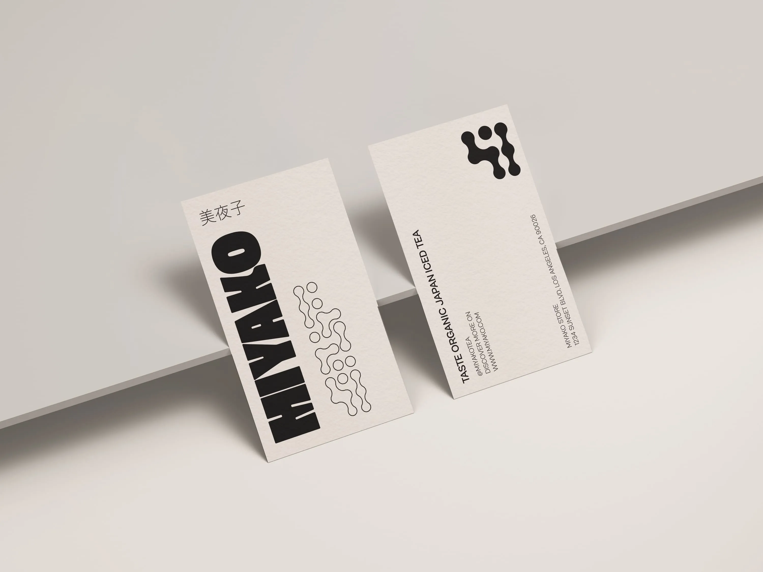 Miyako business cards, visual identity for a Japanese tea brand